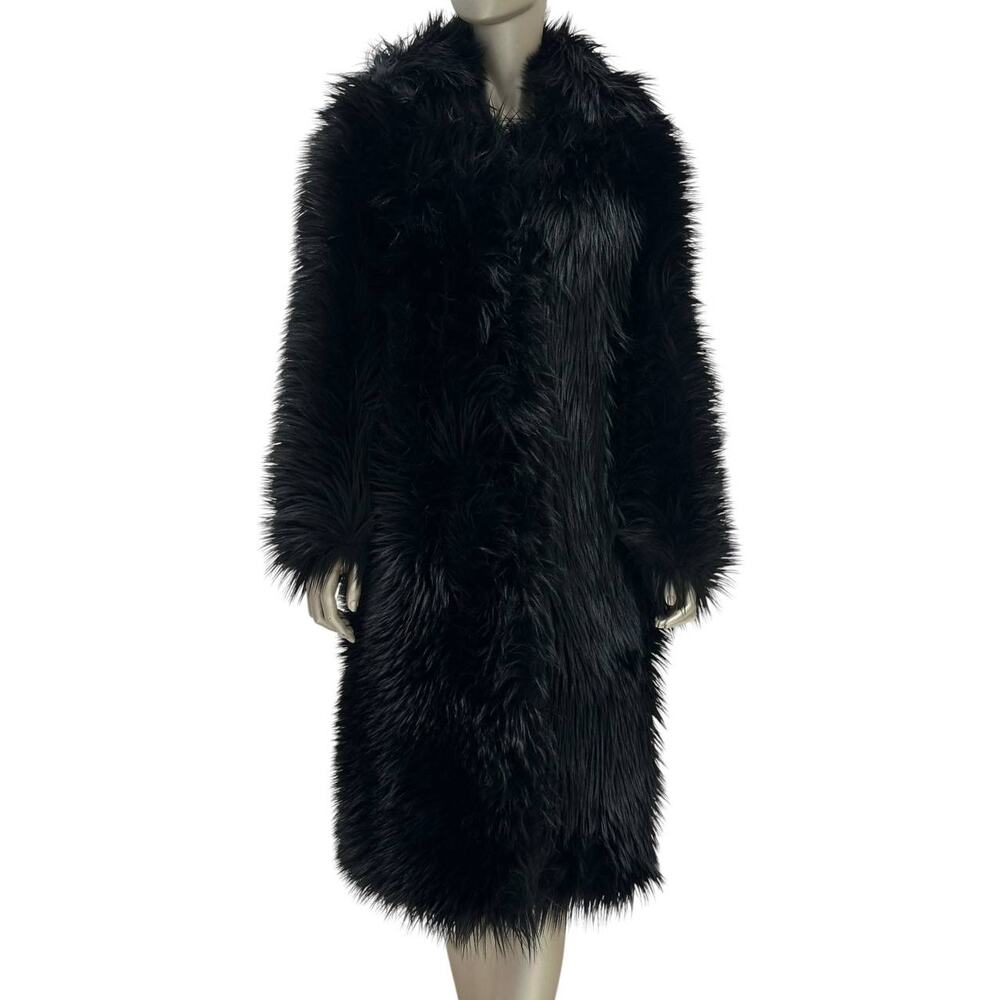 Prada 2011 Black Faux Fur Coat  Sz.40